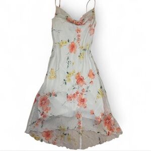 Vintage 90s chiffon bias cut floral maxi dress